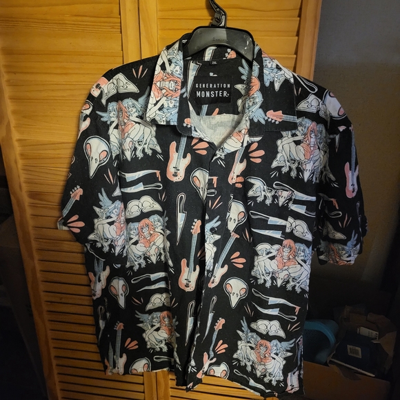 GENERATION MONSTER Black ANIME Graphic Shirt - Picture 1 of 3